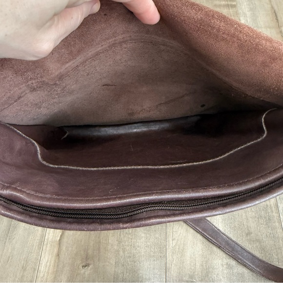 Vintage Coach 90s Whitney Saddle Bag Crossbody Brown Leather Messenger Purse - Picture 14 of 16